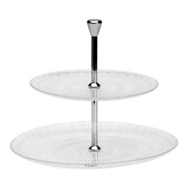 Avet Pastelera 2 Pisos Magreb Cristal D.28-21cm Soporte Acero Cromado